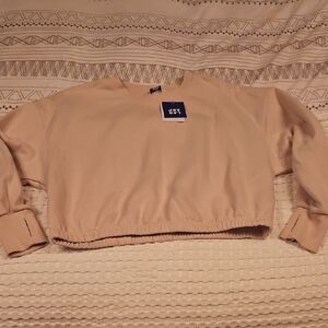 JoyLab Women's Tan Cropped Sweatshirt